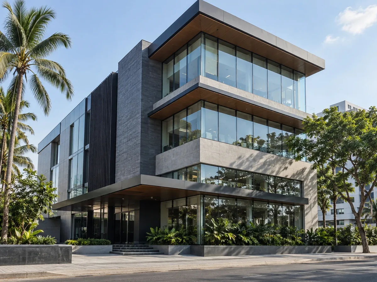 Modern commercial building illustrating Stack Engineering construction capability